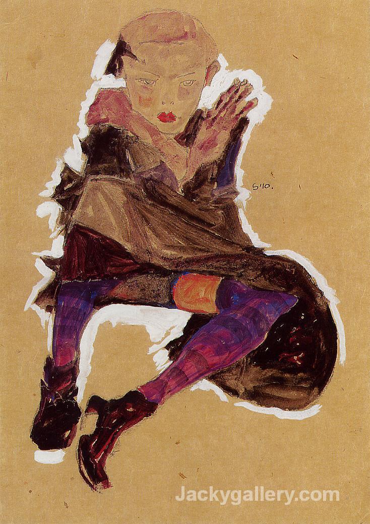 Seated Young Girl by Egon Schiele paintings reproduction